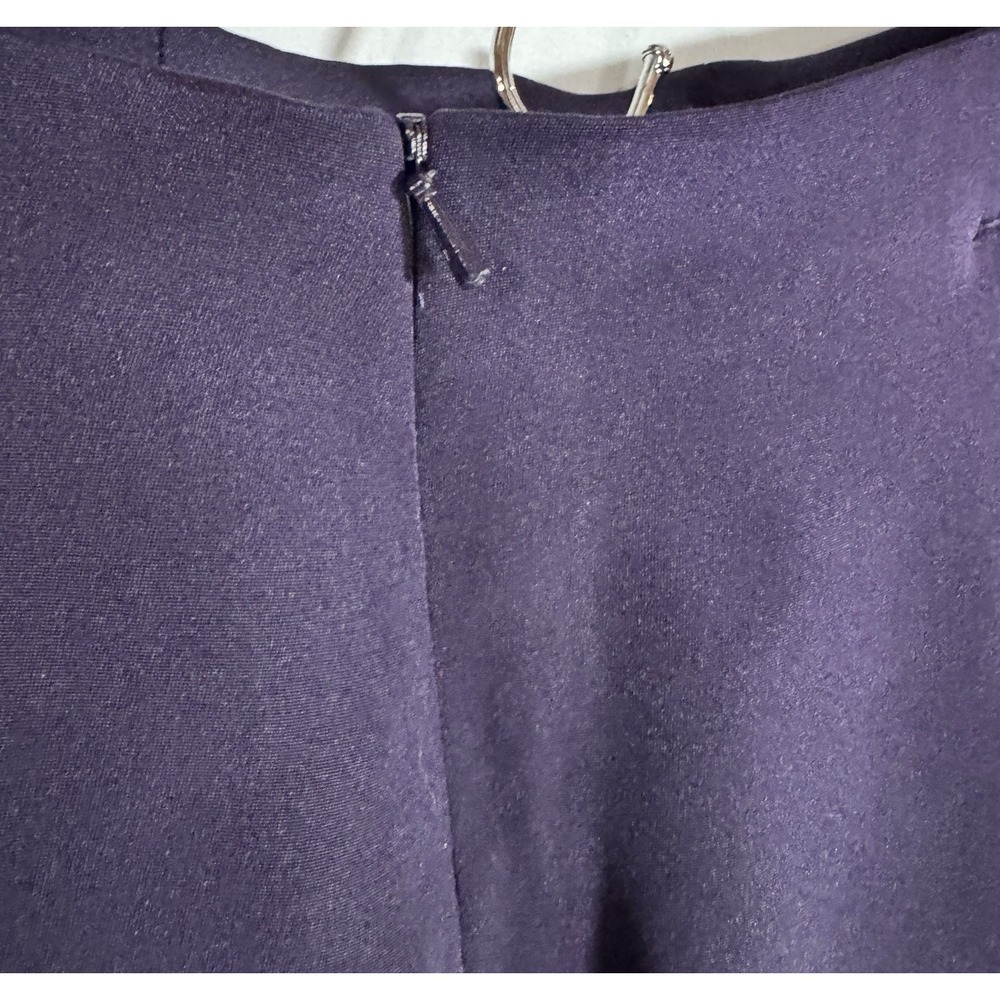Dana Buchman Petite Pants 100% Silk Purple Trousers Lined 14P High Rise - Picture 4 of 10